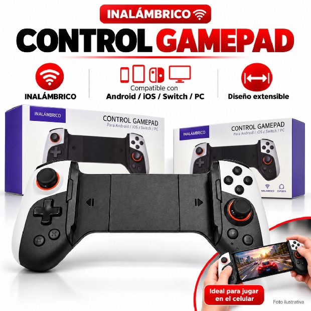 &ua JOYSTICK GATILLOS GAMER BLUETOOTH EXTENSIBLE